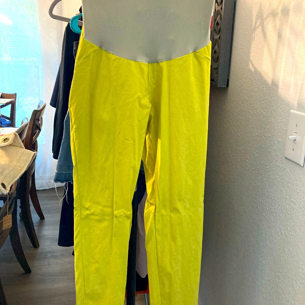 Lime green/yellow Maternity dress pants